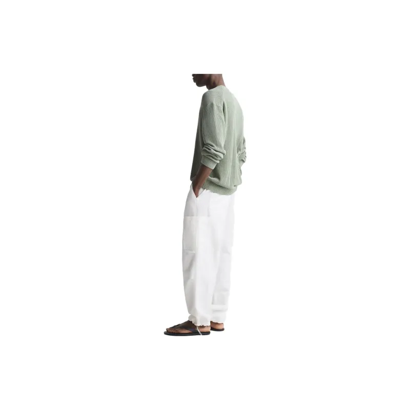 ZARA Casual Pants Men White-4