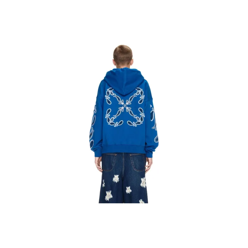 OFF WHITE Bandana Embroidered Drawstring Hoodie-2