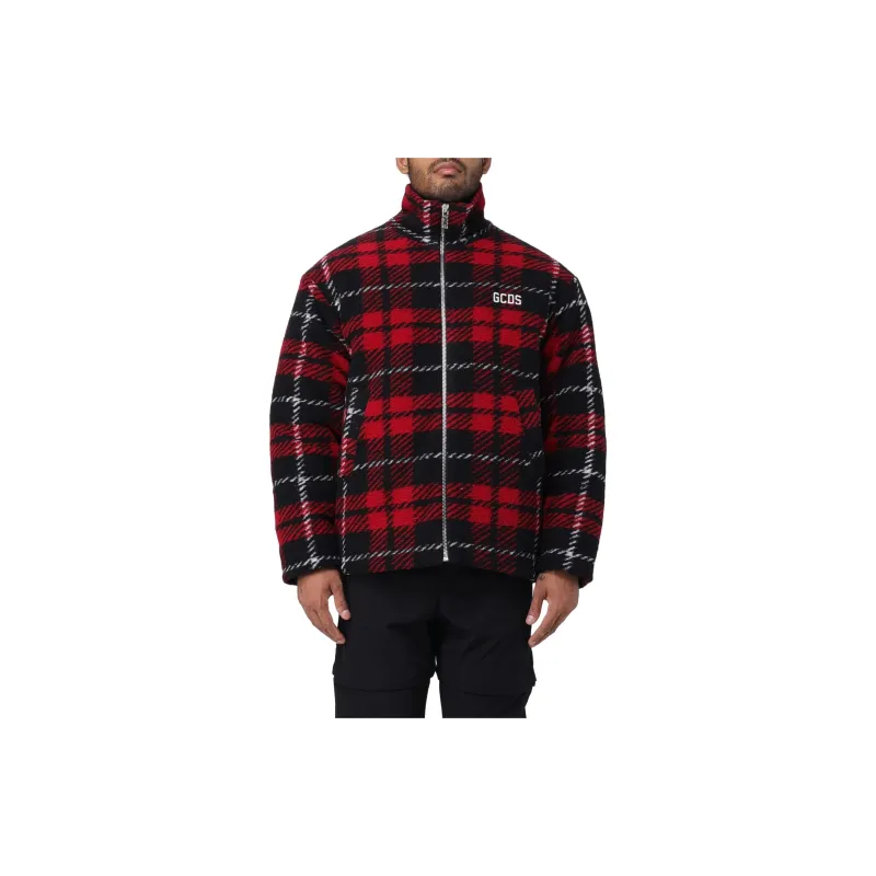 GCDS Checked High Neck Bomber Jacket-3
