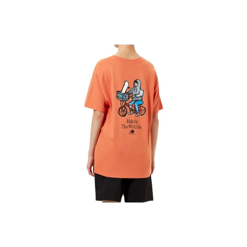 New Balance Graphic Print T Shirt Unisex Orange-4