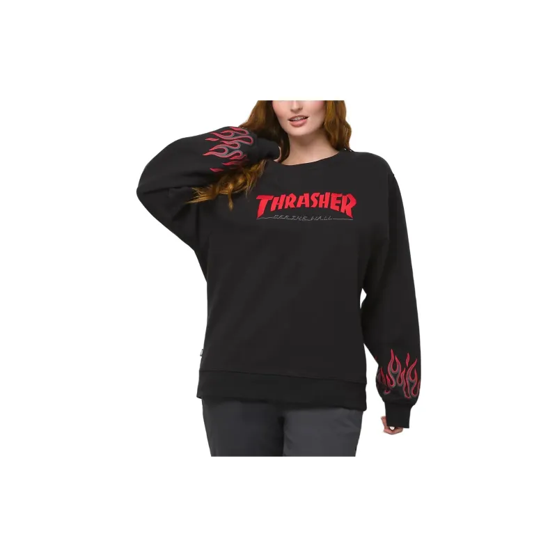 Vans x THRASHER FLAME THRASHER Sweatshirt Unisex Black-3