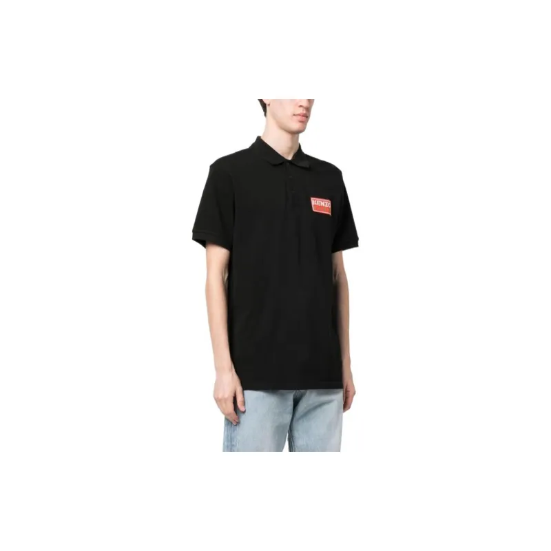 KENZO Logo Patch Short-Sleeved Polo Shirt-4