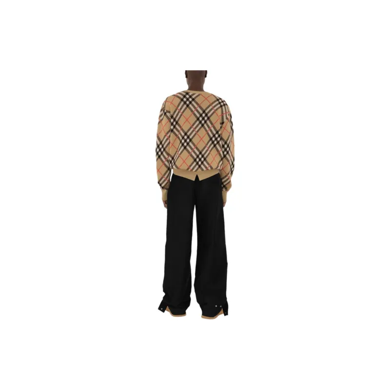 Burberry Checked Crewneck Jumper-3