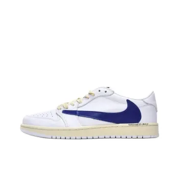 Travis Scott X Fragment Design X JORDAN Air JORDAN 1 Vintage Basketball Shoes Unisex Low Top White