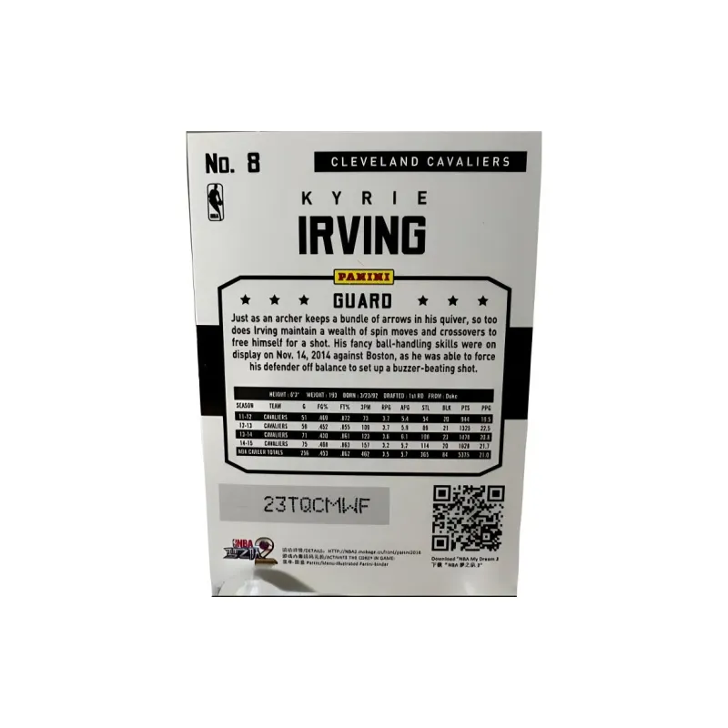 PANINI Cavaliers Kyrie Irving The Oracle Laser Beam Refringence Rare Card Sports Cards 1 Pc-1