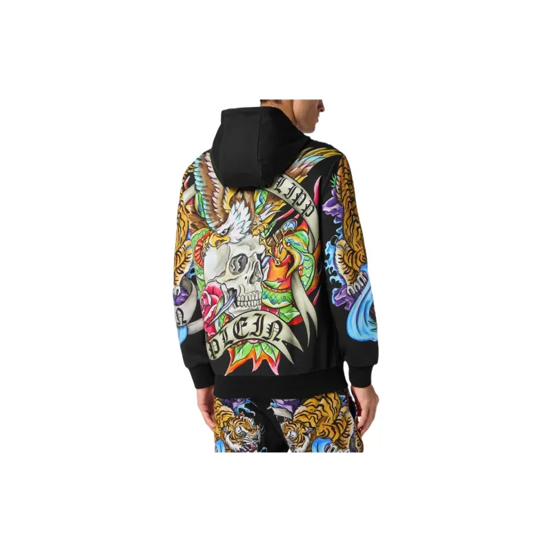 PHILIPP PLEIN Tattoo print Zip up Hoodie-2