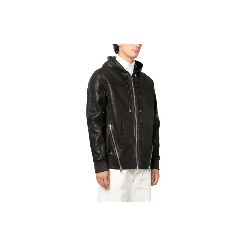 BALMAIN Leather Jackets Men Brown-3
