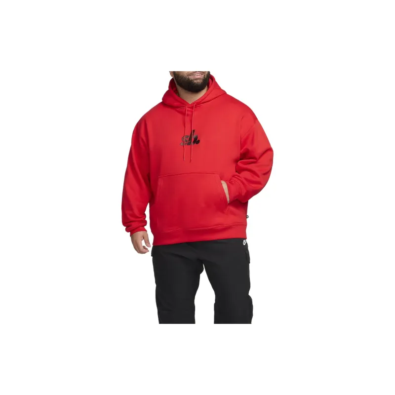 Nike Fleece Pullover Skate Hoodie Sweatshirt Unisex Red-1
