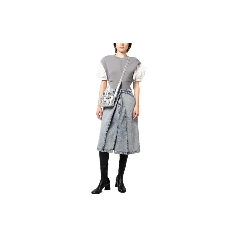 3.1 phillip lim Overdyed Denim Pleated Skirt-1
