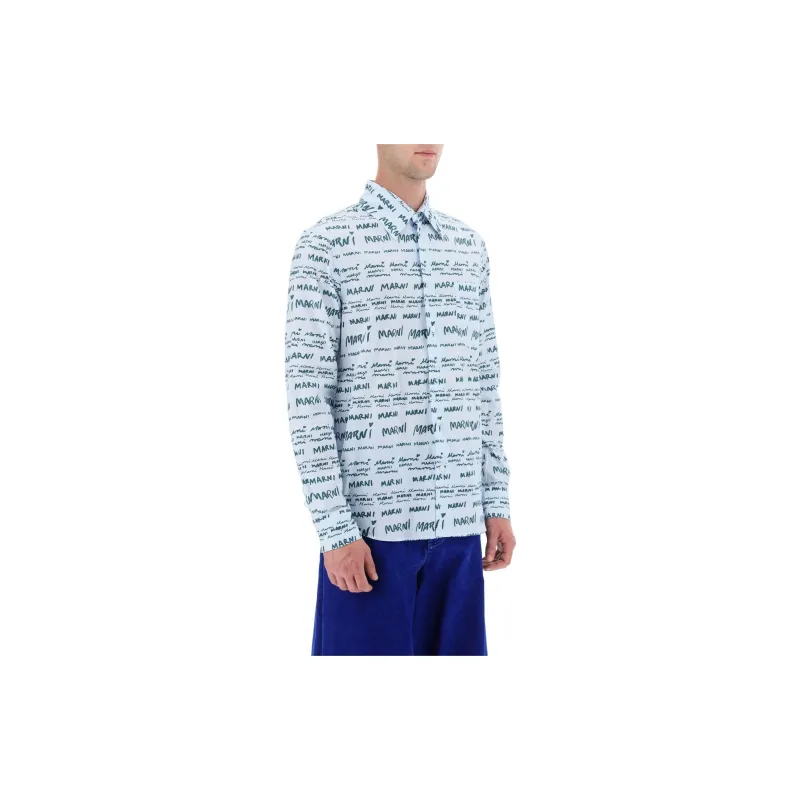 MARNI Allover Logo Printed Buttoned Shirt-1