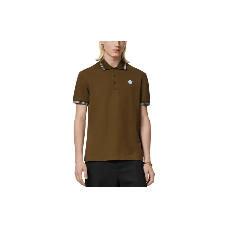 VERSACE Medusa-Embroidered Short-Sleeved Polo Shirt-2