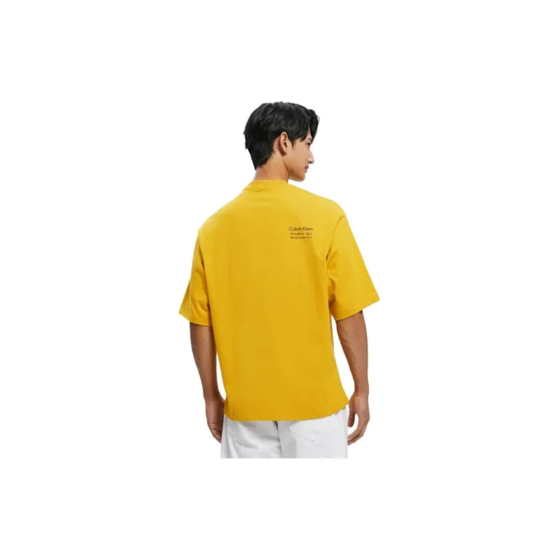 Calvin Klein Simple Series T Shirts Unisex Yellow-3