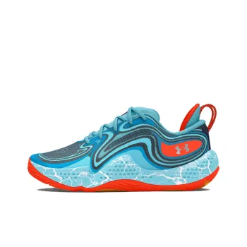 Under Armour Anti Slip Wear Resistant Low Top Basketball Shoes Men's Blue Black Orange