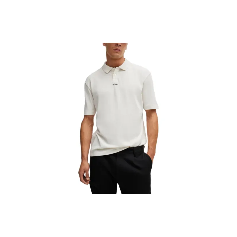 HUGO BOSS POLO SHIRT WITH LOGO PRINT Polo Shirt Men's White-2