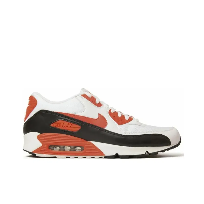 Nike Air Max 90 Classic Anti Slip Wear Resistant Low Top Casual Shoes Men's White Orange Black-1