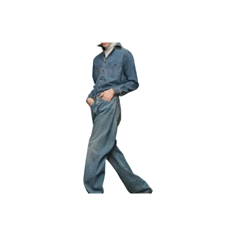Maison Margiela Collared Long Sleeve Denim Shirt-3