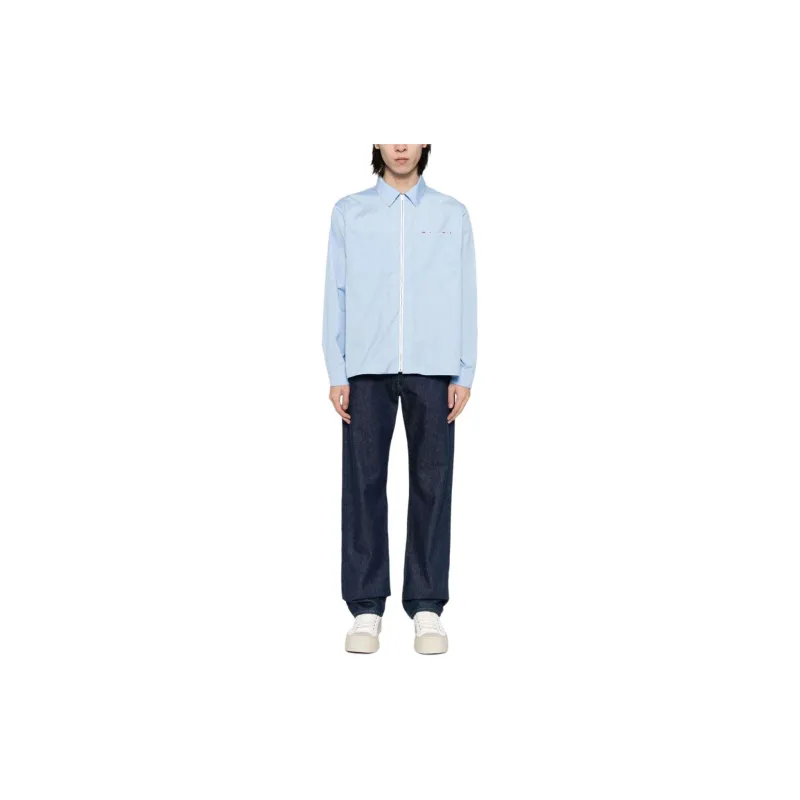 MARNI Logo Printed Long Sleeved Zipped Shirt-1