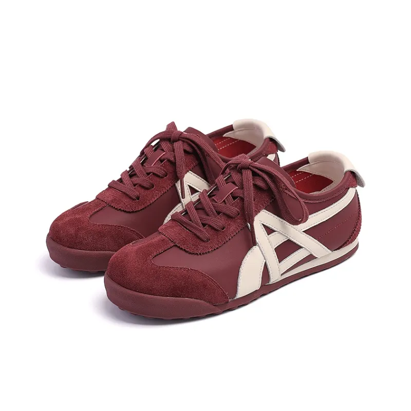 AQUASCUTUM German Army Trainers Lightweight Low Top Casual Shoes Women's Ancora Red-4