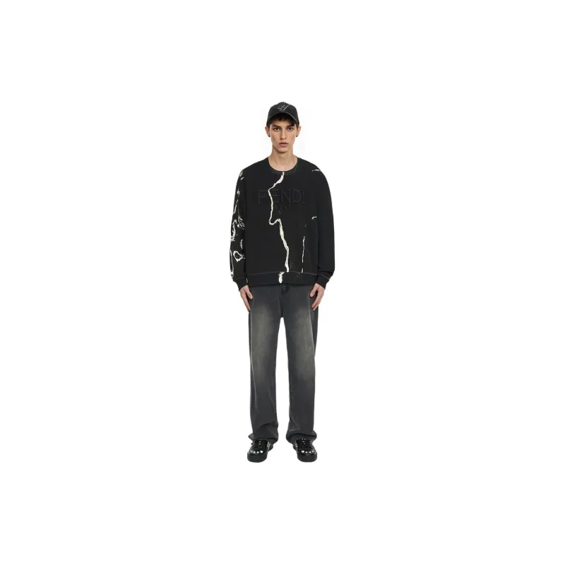 FENDI Sweatshirts Men Black-3