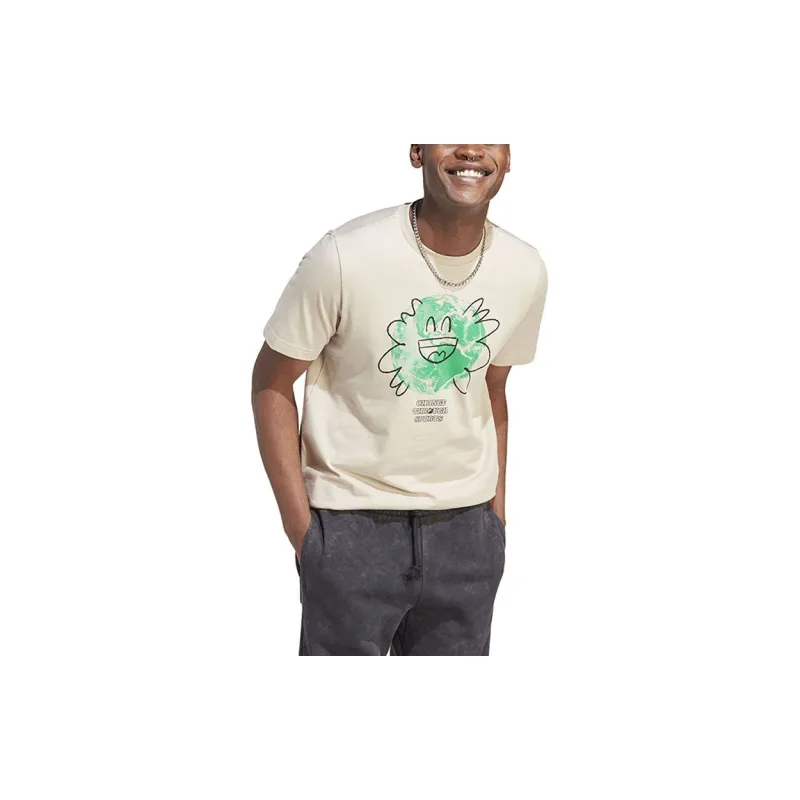 Adidas T Shirts Men Beige-3
