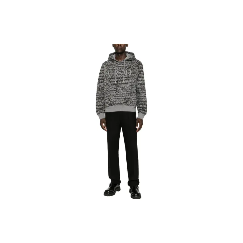 VERSACE Coccodrillo print Cotton Hoodie-1