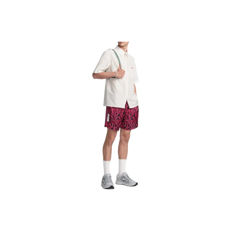 DIOR Italic Shorts Casual Shorts Men's Red-2