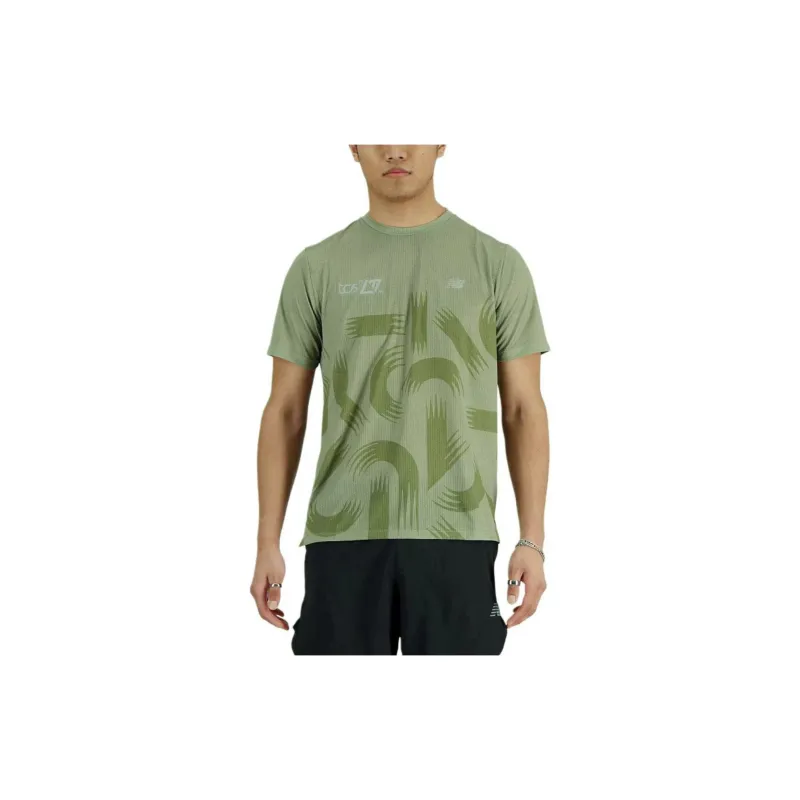 New Balance NB Athletics T Shirt Men's Dark Olive Stone-2