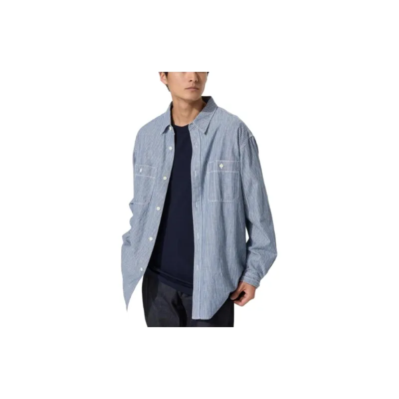 UNIQLO Shirts Men Royal Blue-3