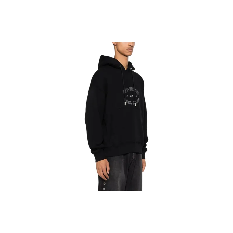 OFF WHITE Logo Printed Drawstring Hoodie-4