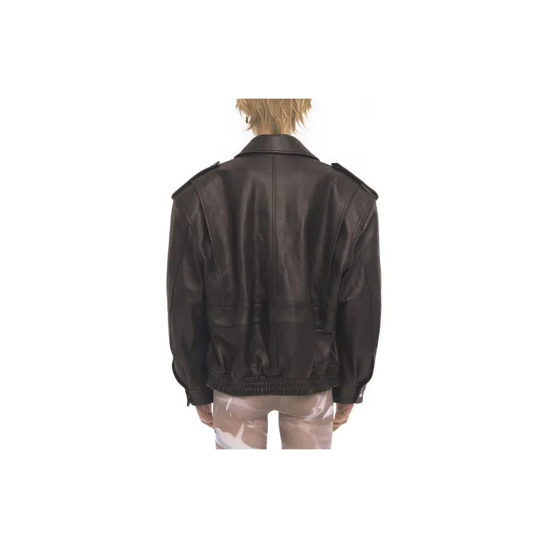 OSOI FW23 Leather Jacket Unisex Black-4