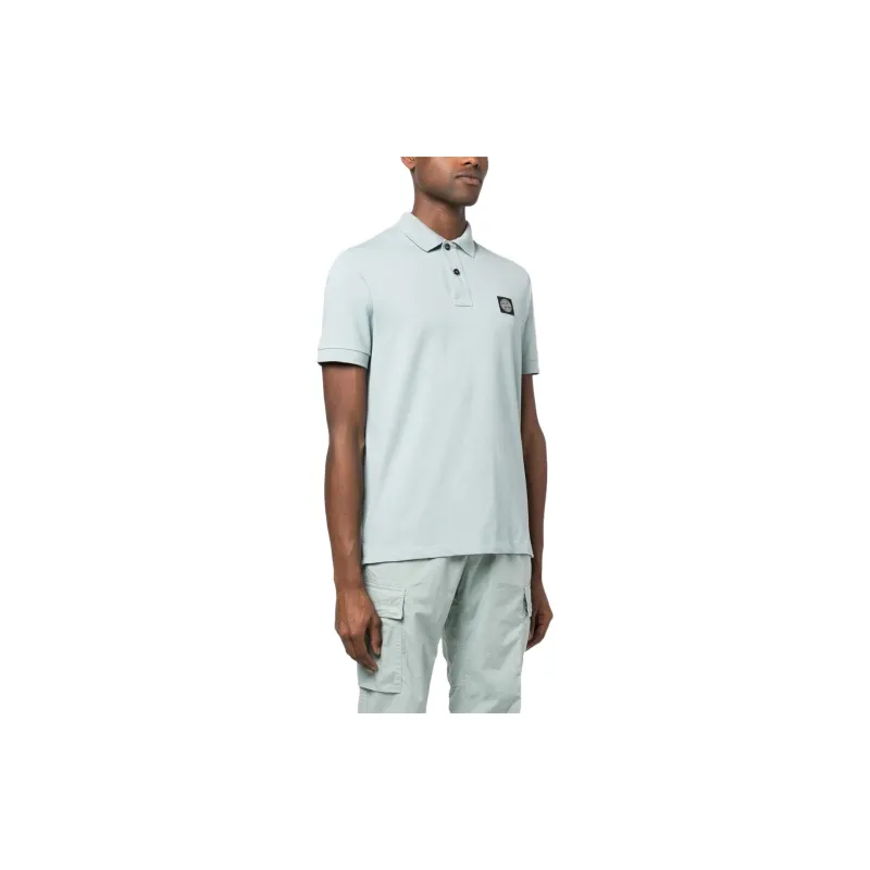 STONE ISLAND Polo Shirts Men Sky Blue-3