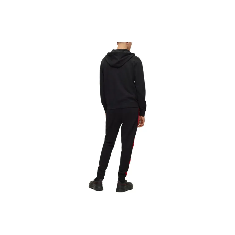 HUGO BOSS Cotton-Terry Tracksuit With Stripes And Stacked Logos Casual Sportswear Men's Black-2