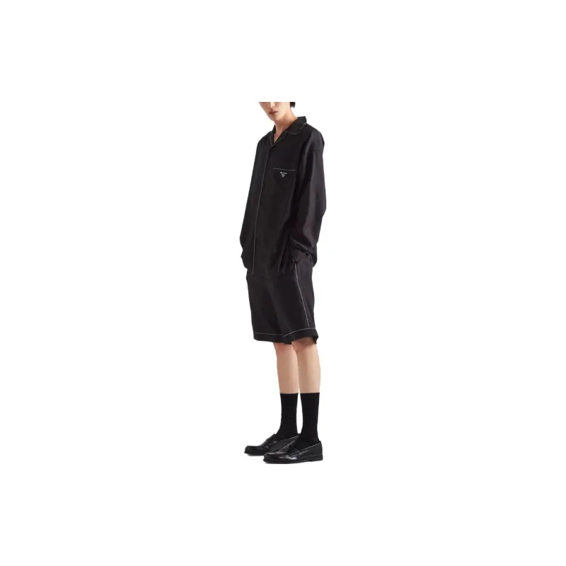 PRADA Contrasting Trim Button Up Shirt-3