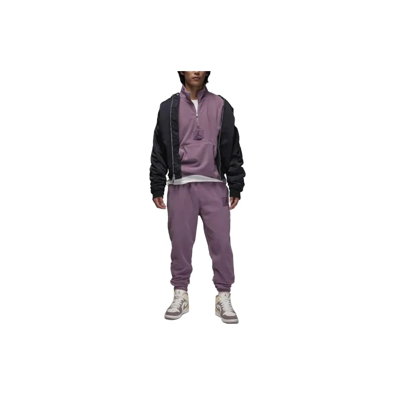 Jordan Flight Fleece Knitted Sweatpants Men's Fuchsia-1