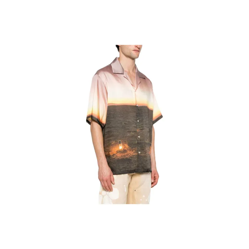 MSGM Graphic print Satin Shirt-3