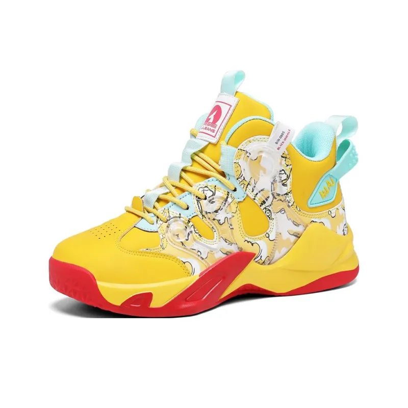 HLA JEANS Children's Basketball Shoes Wear-Resistant Slip-Resistant High-Top Casual Shoes-2