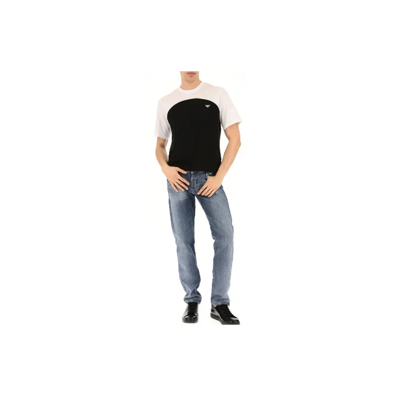 EMPORIO ARMANI T Shirts Men Black/White-3