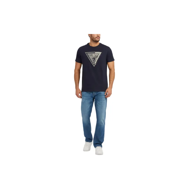 GUESS Triangle Logo T-Shirt T-Shirt Men's Marine Blue-1