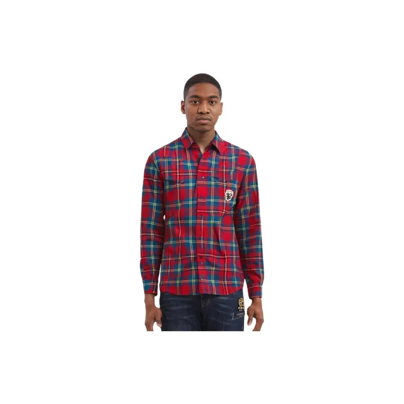 GUCCI Tartan Skunk Patch Shirt-3