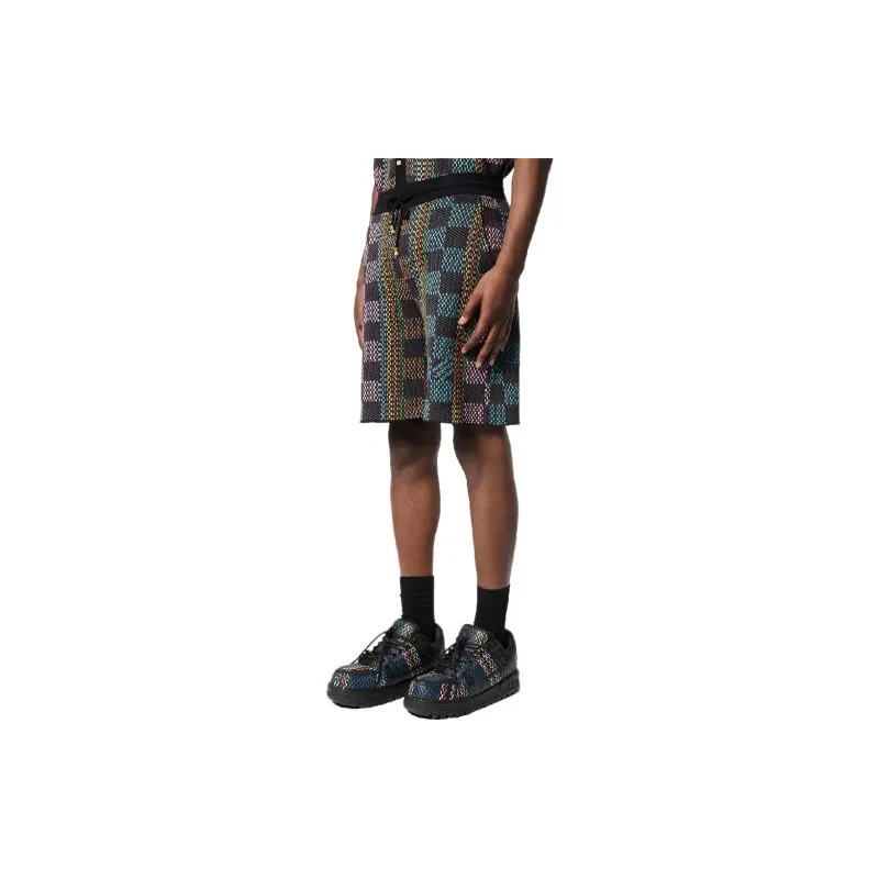 LOUIS VUITTON Damier Cotton Knit Shorts-4