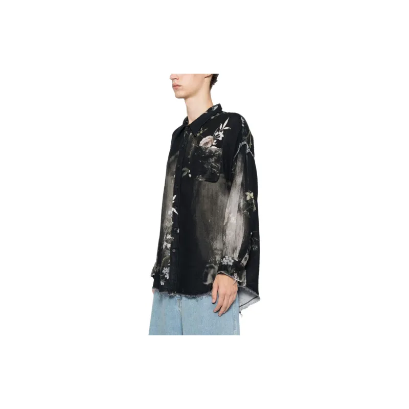 R13 Shredded Seam Floral Print Shirt-3