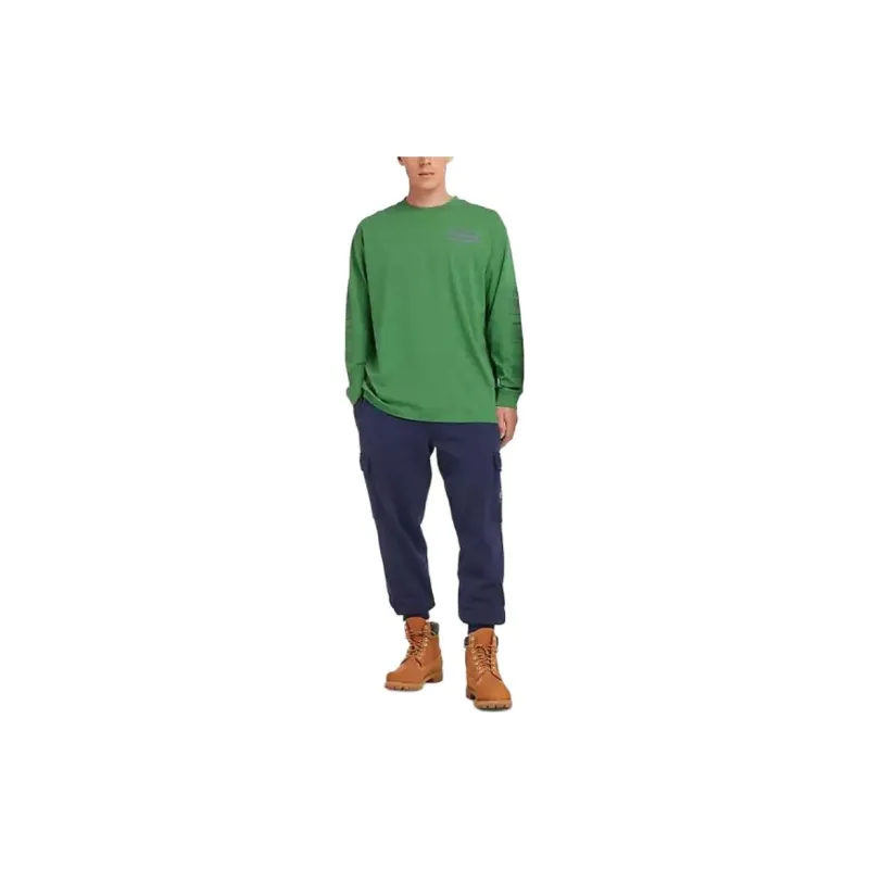 Timberland Mixed Logo Long Sleeve T-Shirt Sweatshirt Unisex Green-2