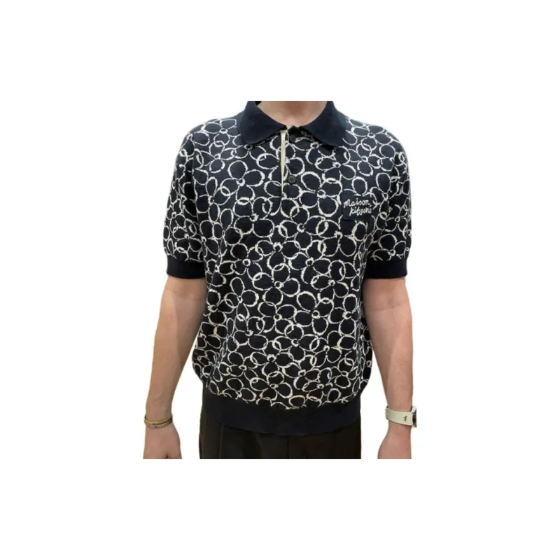 Maison Kitsune Cotton linen Blend Polo Shirt-1