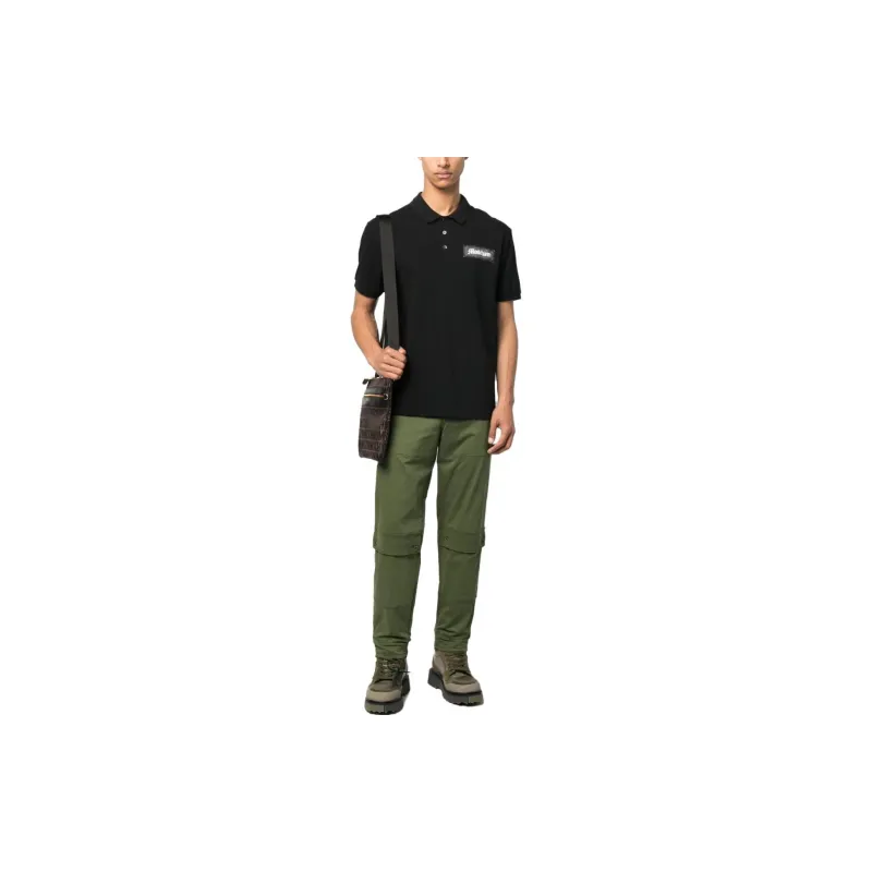 MOSCHINO Logo Patch Straight Hem Polo Shirt-1