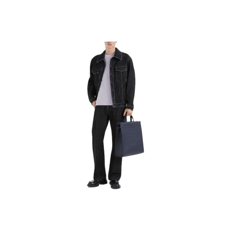 FENDI Button Detailed Straight Leg Jeans-2
