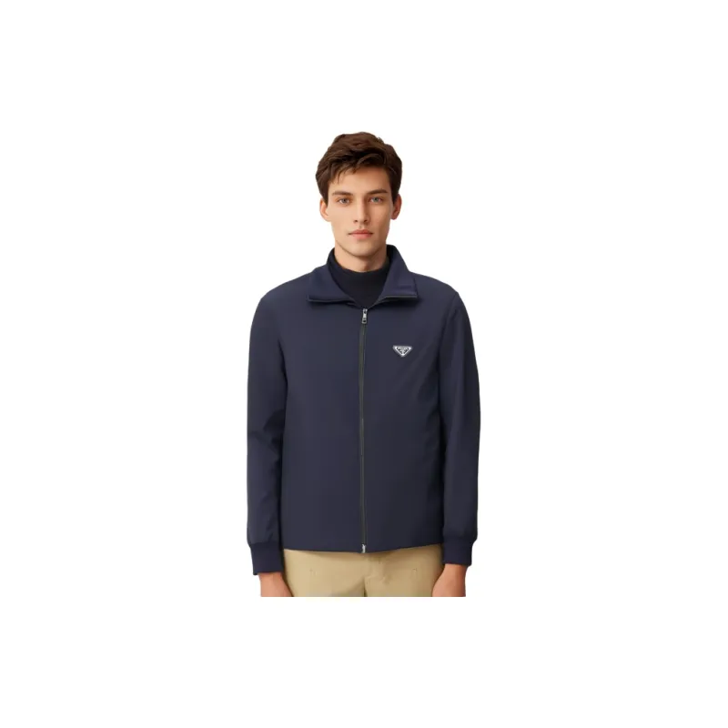 PRADA Triangle logo Zip up Jacket-4