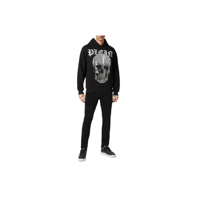 PHILIPP PLEIN Skull print Rhinestone embellished Hoodie-1