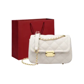 Old Man's Head Synthetic Leather Patchwork With Cow Leather Crossbody Shoulder Bags Small Size Women's White/Black