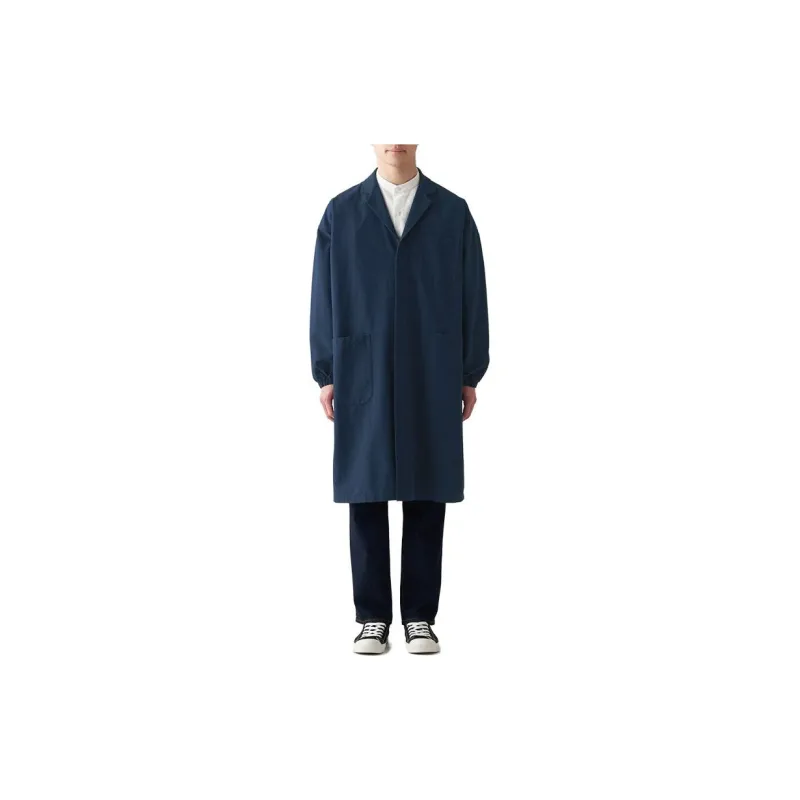 MUJI Coats Unisex Navy Blue-1