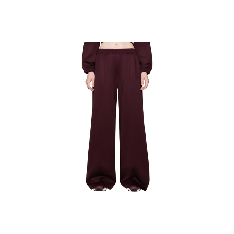 Reebok Wide-Cut Track Pants Knitted Sports Pants Unisex Dark Red-1